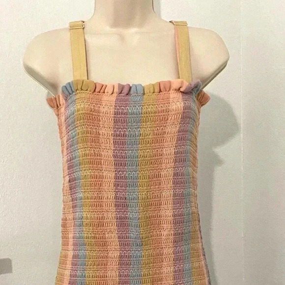 New American Eagle Smocked Dress Mini Picnic Print - Picture 4 of 7